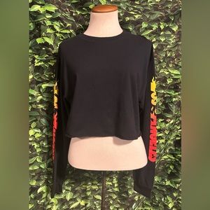 Los Angeles Crop Shirt Black LS Junior Med